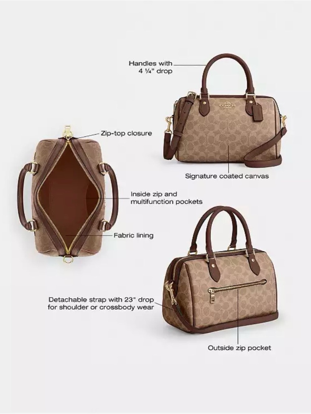 Coach Tan Signature Rowan w/matching accessories. - Picture 16 of 16